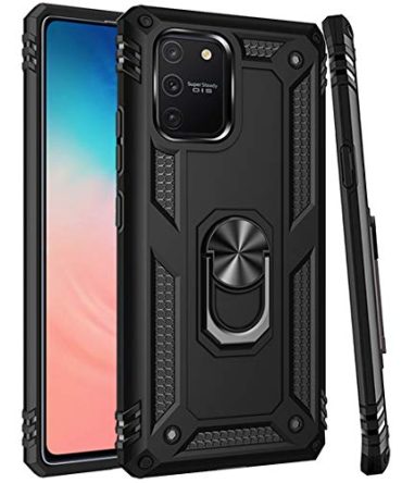 Black Samsung S10 Lite Case Mount Kickstand Defender