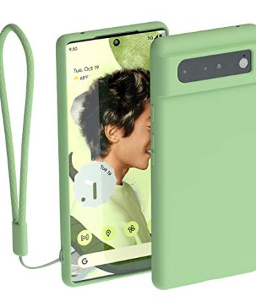 Slim Shockproof Silicone Case for Google Pixel 6 Pro in Matcha Green - Full Body Protection with Microfiber Lining