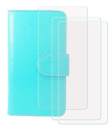 Flip PU Leather Case with Credit Card Slots and Stand Protective Cover