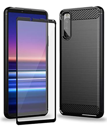 Black Sony Xperia 10 III Case with Screen Protector