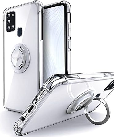 Silverback for Galaxy A21S Case Clear with Ring Kickstand