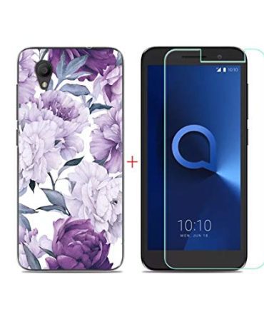 Case for Alcatel 1 Cover + Screen Protector Tempered Glass Protective Film