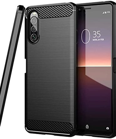 Black Carbon Fiber Sony Xperia 10 III Phone Case