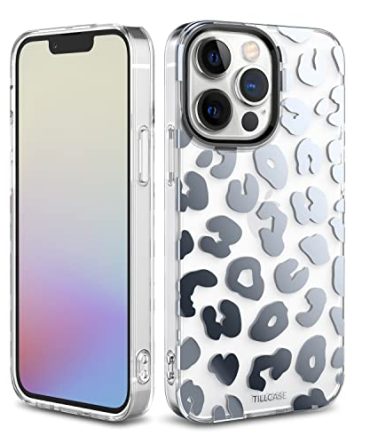 TILLCASE iPhone 13 Pro Max Case Leopard Cheetah Clear Case