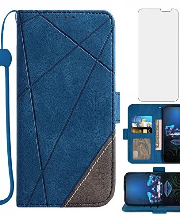 Asus ROG Phone 5 Wallet Case and Tempered Glass Screen Protector