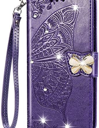 3D Emboss Butterfly Flower Premium PU Leather