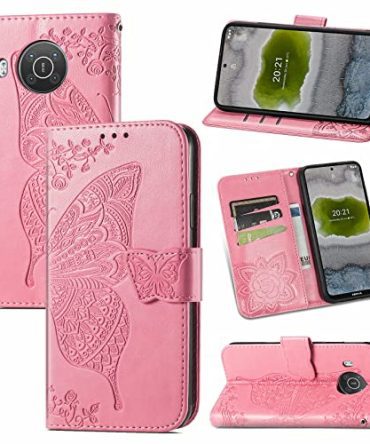 Butterfly Embossed Flowers PU Leather Magnetic Flip Cover