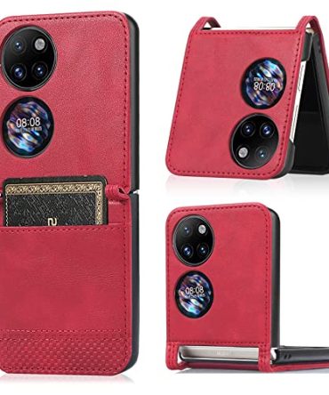 Leather Cover Red Huawei P50 Pocket Case