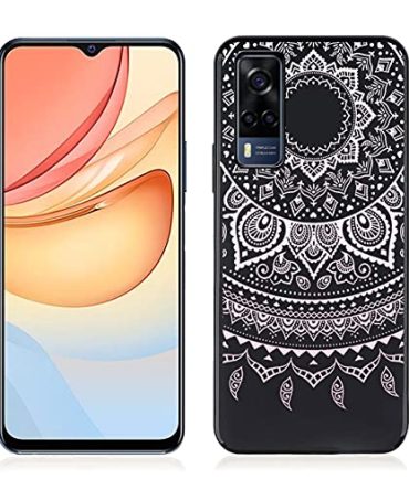 Vivo Y33 Black Shockproof Case Powder Mandala