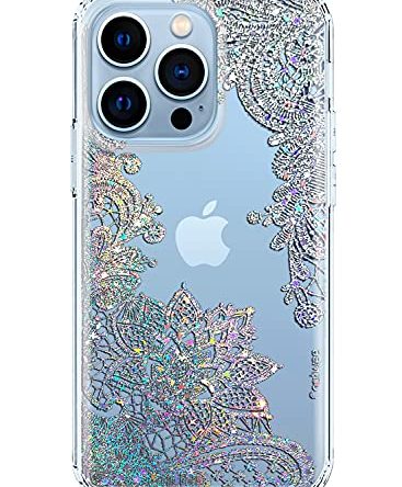 Coolwee Clear Glitter Compatible Apple iPhone 13 Pro Max Case