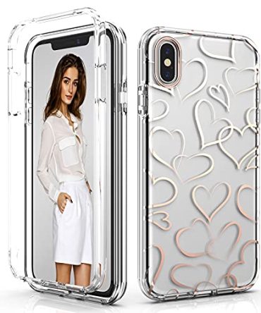 iPhone Xs Max Case Rose Gold Cute Heart Design