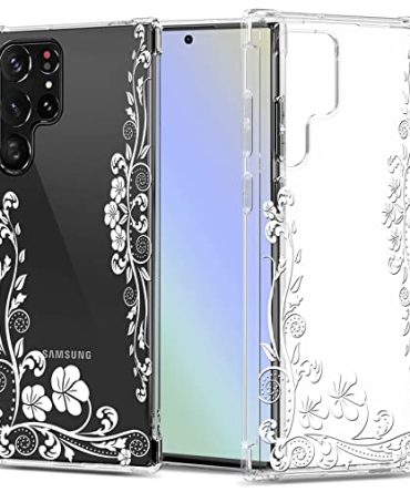 GREATRULY Floral Clear Case for Galaxy S22