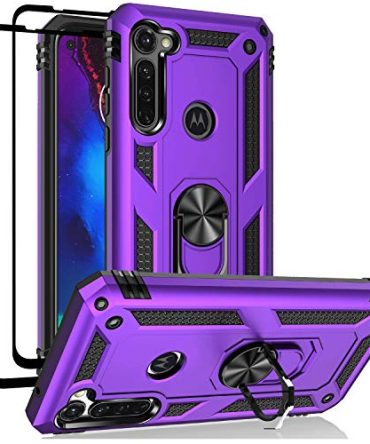 Purple Moto G Stylus Case Glass Screen Protector