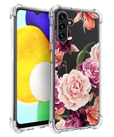 Purple Flower Galaxy A13 5G Case Shock-Absorbtion