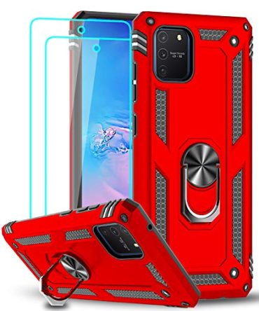 Red Samsung Galaxy S10 Lite Case with Car Ring Holder