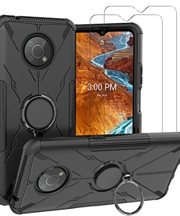 Black Nokia G300 Kickstand Case Heavy Duty Armor