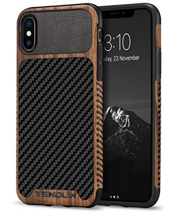 TENDLIN Compatible with iPhone Xs Max Case Wood Grain