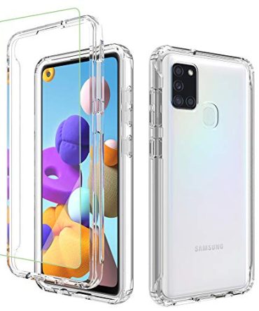 Dzxouui for Samsung A21S Case and Glass Screen Protector