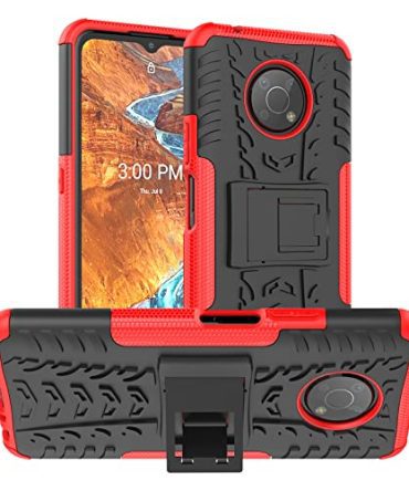 Red Nokia G300 5G Case Soft Bumper Armor Stand