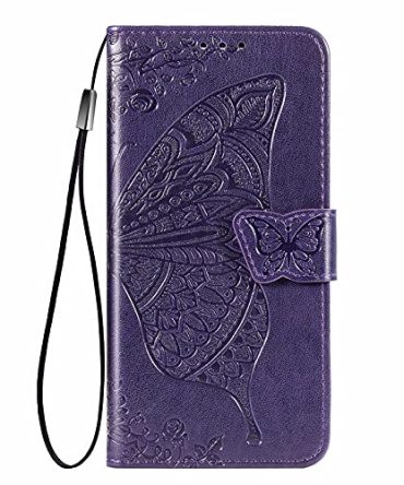 Purple Leather Flip Huawei P50 Pocket