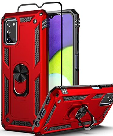 Dretal for Samsung Galaxy A03S Case with Tempered Glass Screen Protector