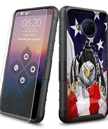 Nokia X100 5G Case with Screen Protector American Flag Eagle