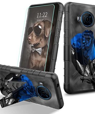 Blue Rose Flower Nokia X100 Case with Tempered Glass Screen Protector