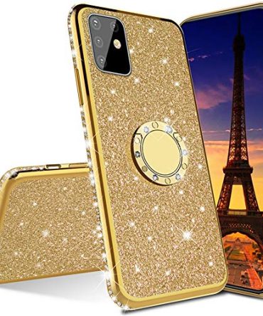 Samsung A91 Case Galaxy S10 Lite Case - Gold TPU with Stand Holder