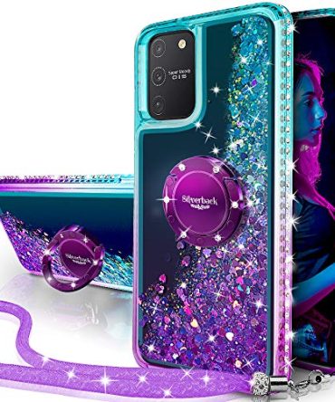 Purple Galaxy S10 Lite Sparkle Glitter Case with Kickstand