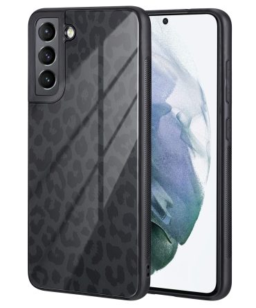 Samsung S21 FE Case Cute Black Leopard Pattern Slim Hard