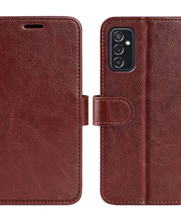 Samsung Galaxy M52 5G Retro PU Leather Flip Wallet Case with Card Holder - Brown